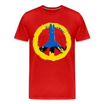 Ukraine Paix - T-shirt bio Premium Homme - rouge - Devant - Damien (186cm)