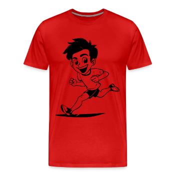 Croquis d’un marathonien - T-shirt bio Premium Homme - rouge - Devant - Damien (186cm)