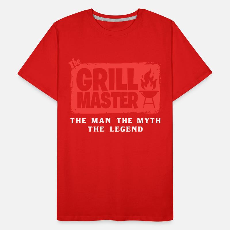 The Grillmaster BBQ Grilling Cult Saying Men's Premium Organic T-Shirt