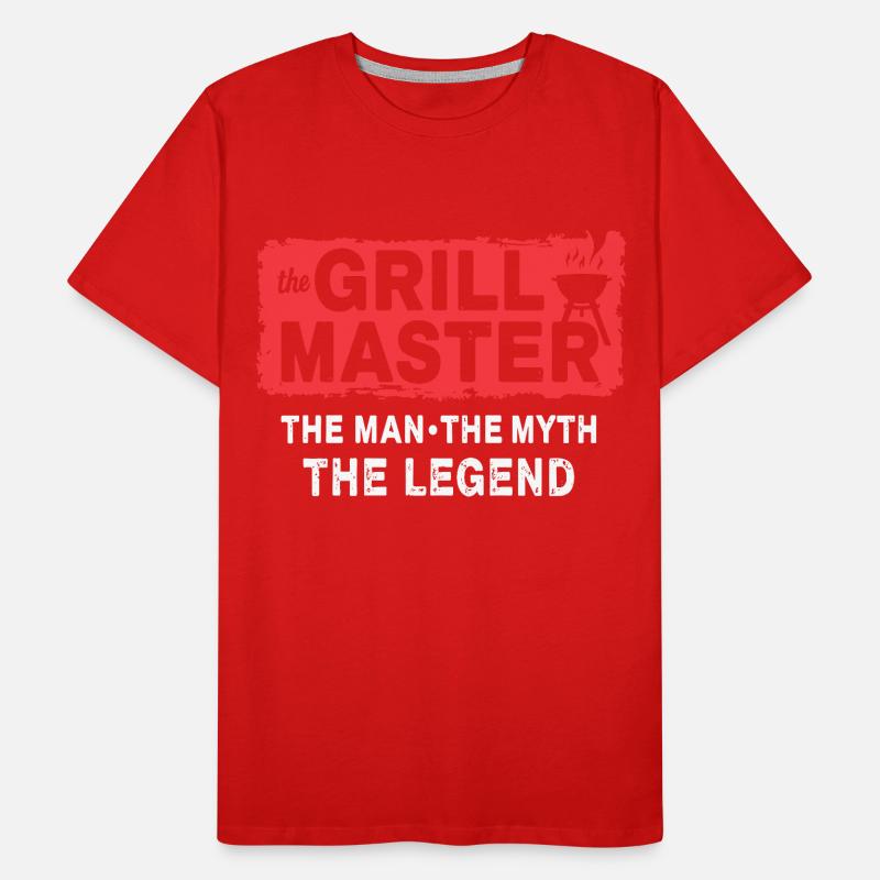 The Grillmaster BBQ Grilling Cult Saying Men's Premium Organic T-Shirt