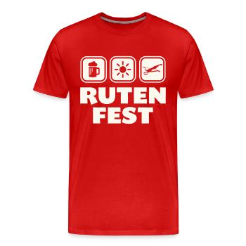 Rutenfest Ravensburg Wappen Symbole - Männer Premium Bio T-Shirt - Rot - Vorne - Damien (186cm)