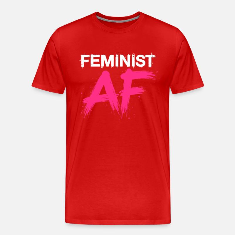 Feminist AF Statement Spruch Sprüche - Männer Premium Bio T-Shirt - Rot