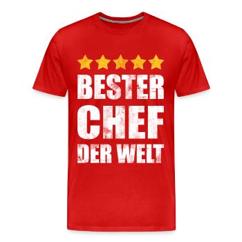 Bester Chef der Welt Vintage - Männer Premium Bio T-Shirt - Rot - Vorne - Damien (186cm)