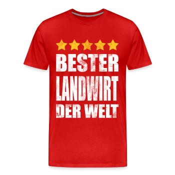 Bester Landwirt Der Welt Vintage - Männer Premium Bio T-Shirt - Rot - Vorne - Damien (186cm)