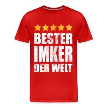 Bester Imker Der Welt Vintage - Männer Premium Bio T-Shirt - Rot - Vorne - Damien (186cm)