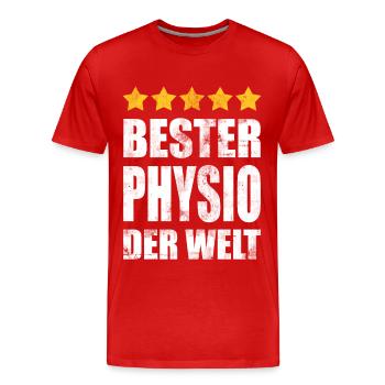 Bester Physio Der Welt Vintage - Männer Premium Bio T-Shirt - Rot - Vorne - Damien (186cm)