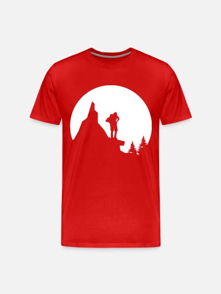 Moon - Hiking - (7) - Men's Premium Organic T-Shirt - red