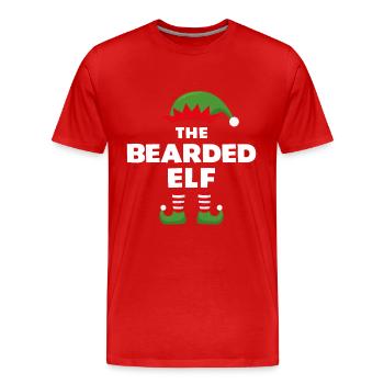 Der bärtige Elf - Männer Premium Bio T-Shirt - Rot - Vorne - Damien (186cm)