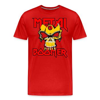 Heavy Metal Boomer Skull and Bones - Men's Premium Organic T-Shirt - red - Front - Damien (186cm)