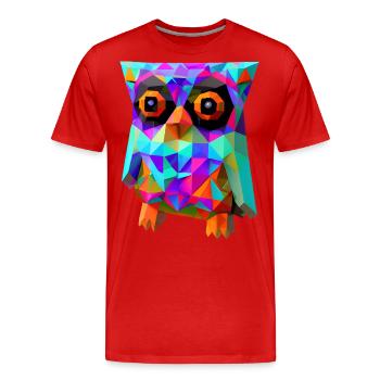 Polygon Owl - Men's Premium Organic T-Shirt - red - Front - Damien (186cm)