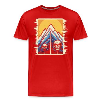 Japanische Berge Natur: Horror Tarot Schädel - Männer Premium Bio T-Shirt - Rot - Vorne - Damien (186cm)