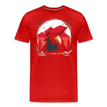 Japanische Rote Sonne: Cooler Piraten Papagei - Männer Premium Bio T-Shirt - Rot - Vorne - Damien (186cm)