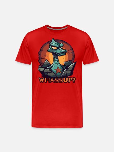 What's up, cool dino lizards? - Men's Premium Organic T-Shirt - red