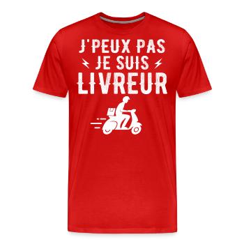 I can't I'm a delivery person - Men's Premium Organic T-Shirt - red - Front - Damien (186cm)