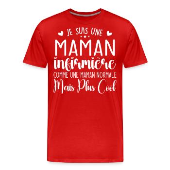 Cadeau Infirmière – Je Suis Une Maman Infirmière - T-shirt bio Premium Homme - rouge - Devant - Damien (186cm)