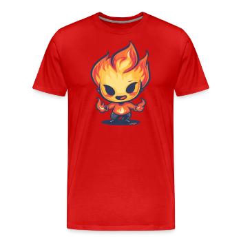 Flammende Flammen: Anime-Charakter - Männer Premium Bio T-Shirt - Rot - Vorne - Damien (186cm)