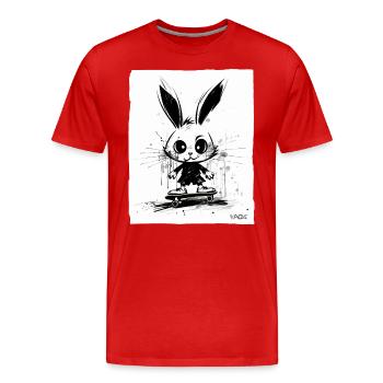 Skater Bunny: Skateboarding - Men's Premium Organic T-Shirt - red - Front - Damien (186cm)