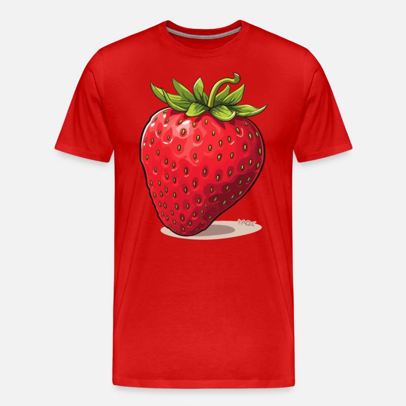 Eine Erdbeere - Männer Premium Bio T-Shirt - Rot