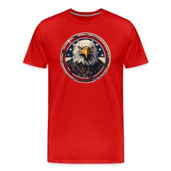 Die USA und Weißkopfseeadler - Männer Premium Bio T-Shirt - Rot - Vorne - Damien (186cm)