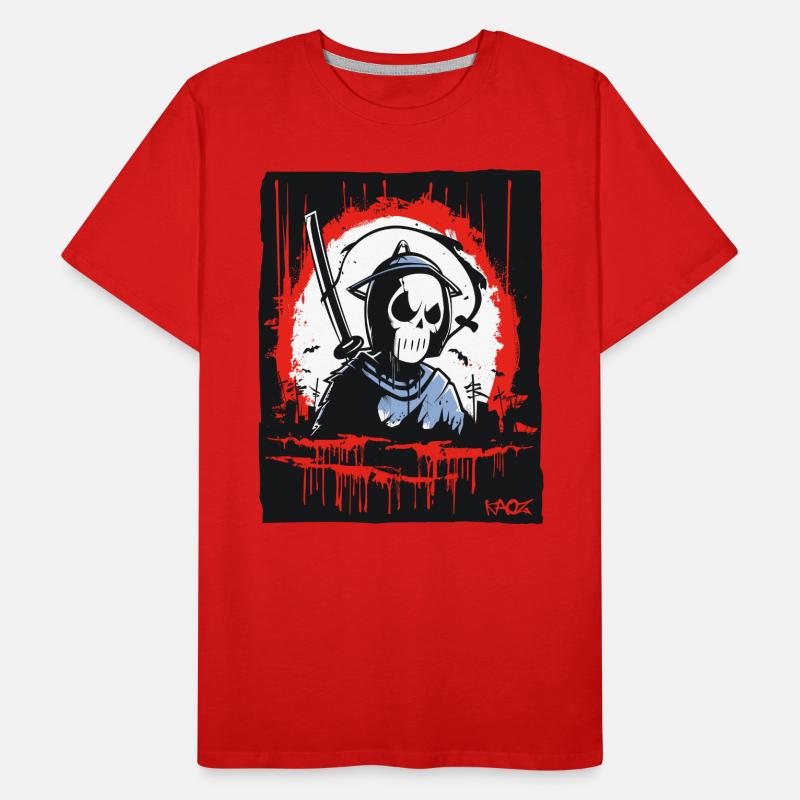 Grim Reaper Skull Samurai Men's Premium Organic T-Shirt