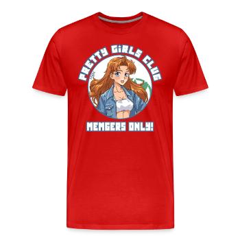 Pretty Girls Club : Réservé aux membres - T-shirt bio Premium Homme - rouge - Devant - Damien (186cm)