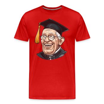 Alter Knacker Opa: Bildung Abschlussfeier Hut - Männer Premium Bio T-Shirt - Rot - Vorne - Damien (186cm)