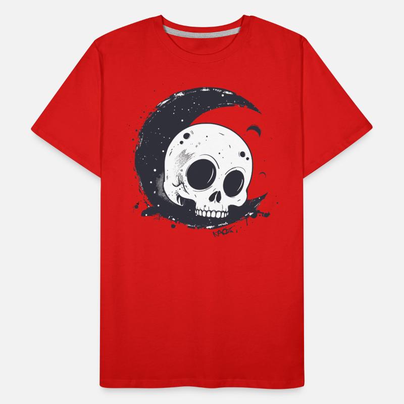 Sleeping skull skull on the moon Men's Premium Organic T-Shirt