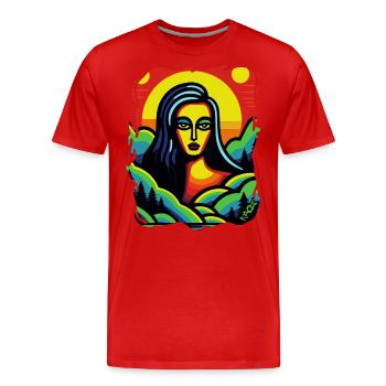 La déesse de la nature - T-shirt bio Premium Homme - rouge - Devant - Damien (186cm)