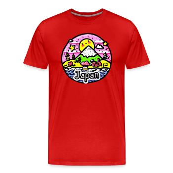 Child drawing of happy Japan - Men's Premium Organic T-Shirt - red - Front - Damien (186cm)