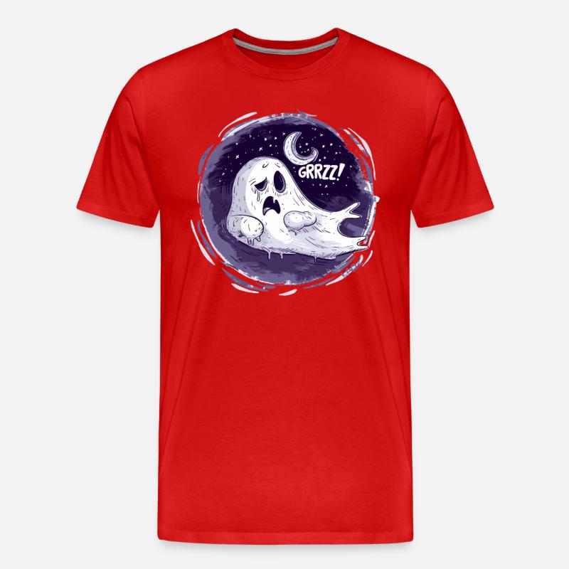 Schlafender Geist auf dem Mond - Männer Premium Bio T-Shirt - Rot