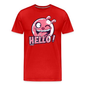 Vilain petit monstre, bonjour - T-shirt bio Premium Homme - rouge - Devant - Damien (186cm)