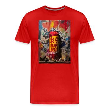 Japanische Straßenkunst: Soda-Dose - Männer Premium Bio T-Shirt - Rot - Vorne - Damien (186cm)
