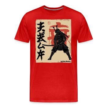 Japan Japanese vintage retro samurai - Men's Premium Organic T-Shirt - red - Front - Damien (186cm)