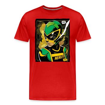 Super Arbeitnehmer: Held der Arbeit, Arbeit nervt! - Männer Premium Bio T-Shirt - Rot - Vorne - Damien (186cm)