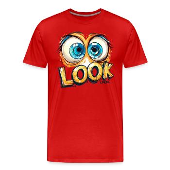 Regardez, il y a de grands yeux - T-shirt bio Premium Homme - rouge - Devant - Damien (186cm)