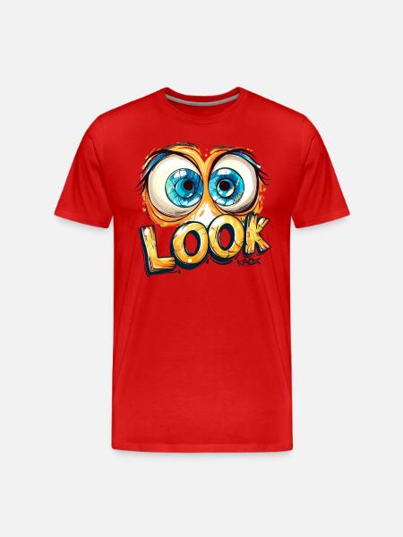 Look, there are big eyes - Men's Premium Organic T-Shirt - red