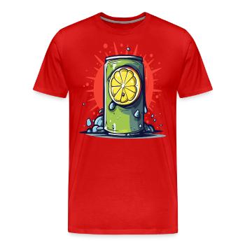Erfrischende Dose Limonaden-Soda für den Sommer - Männer Premium Bio T-Shirt - Rot - Vorne - Damien (186cm)