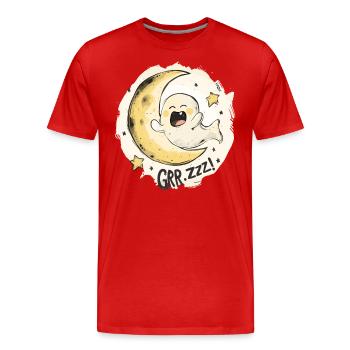 Niedlicher verschlafener Geist: Mond und Sterne - Männer Premium Bio T-Shirt - Rot - Vorne - Damien (186cm)