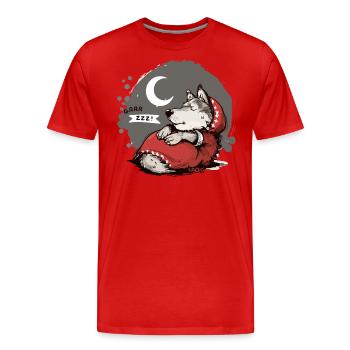 Sleeping Big Bad Wolf: Grandma Moon and Stars - Men's Premium Organic T-Shirt - red - Front - Damien (186cm)