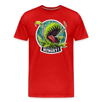 Plante carnivore : Toujours affamée - T-shirt bio Premium Homme - rouge - Devant - Damien (186cm)