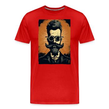 Un gentleman de la science ringard - T-shirt bio Premium Homme - rouge - Devant - Damien (186cm)