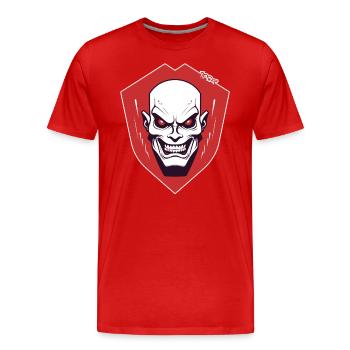 En colère, heureux, psychopathe : Rire d’un monstre - T-shirt bio Premium Homme - rouge - Devant - Damien (186cm)
