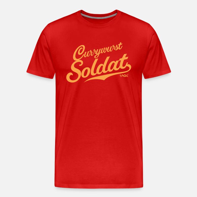 Currywurst-Soldat - Männer Premium Bio T-Shirt - Rot