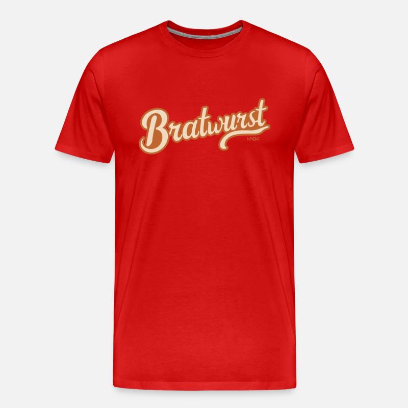 Bratwurst - Männer Premium Bio T-Shirt - Rot