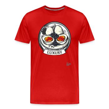 Oeufs, caviar et luxe - T-shirt bio Premium Homme - rouge - Devant - Damien (186cm)