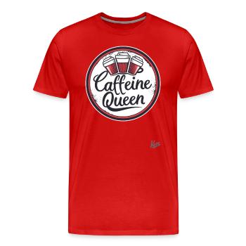 Koffein-Kaffee-Königin - Männer Premium Bio T-Shirt - Rot - Vorne - Damien (186cm)
