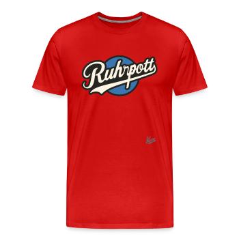 Blanc Bleu dans la région de la Ruhr - T-shirt bio Premium Homme - rouge - Devant - Damien (186cm)