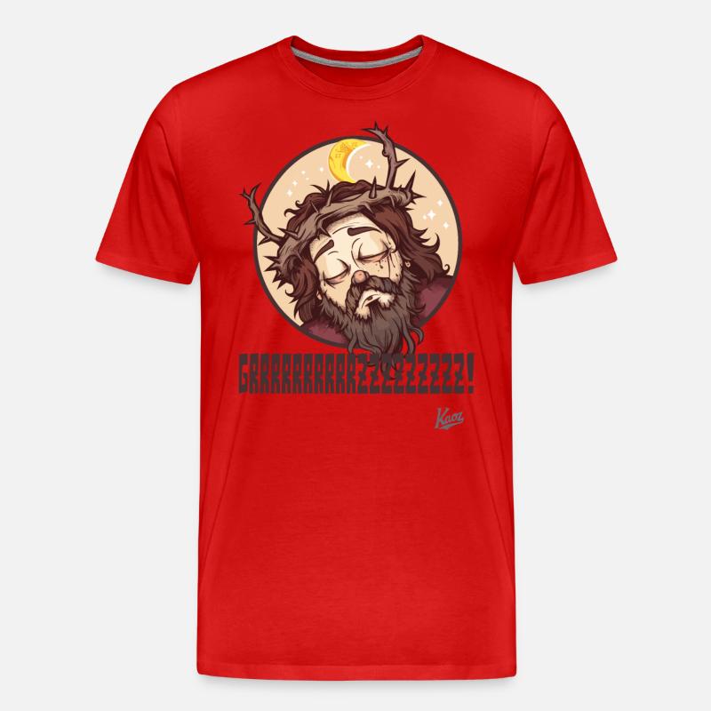 Süßer, Schlafender Jesus-Typ - Männer Premium Bio T-Shirt - Rot