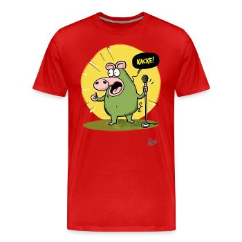 Funny Pig: Comedy and Poop - Men's Premium Organic T-Shirt - red - Front - Damien (186cm)