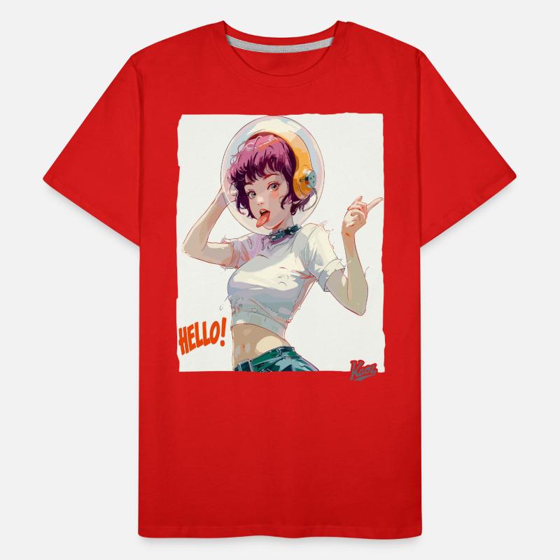 Drôle d’astronaute dit bonjour T-shirt bio Premium Homme